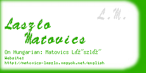 laszlo matovics business card